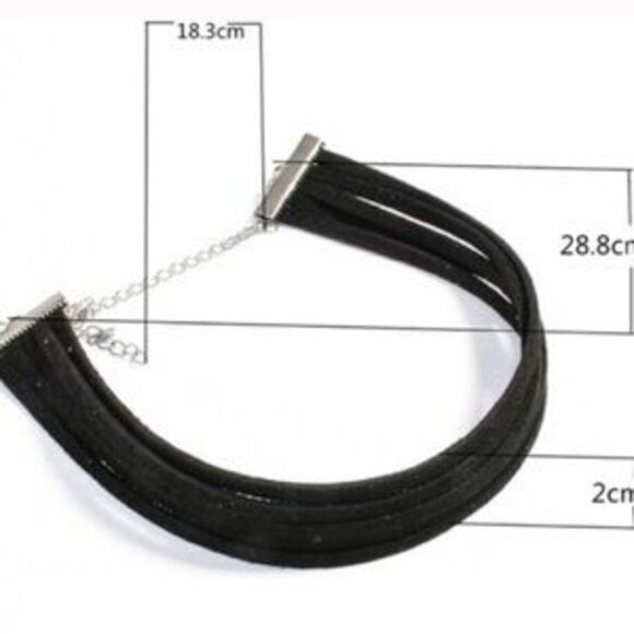 Pewter🌿Suede Faux Boho Vintage Multilayer Choker - Picture 4 of 4